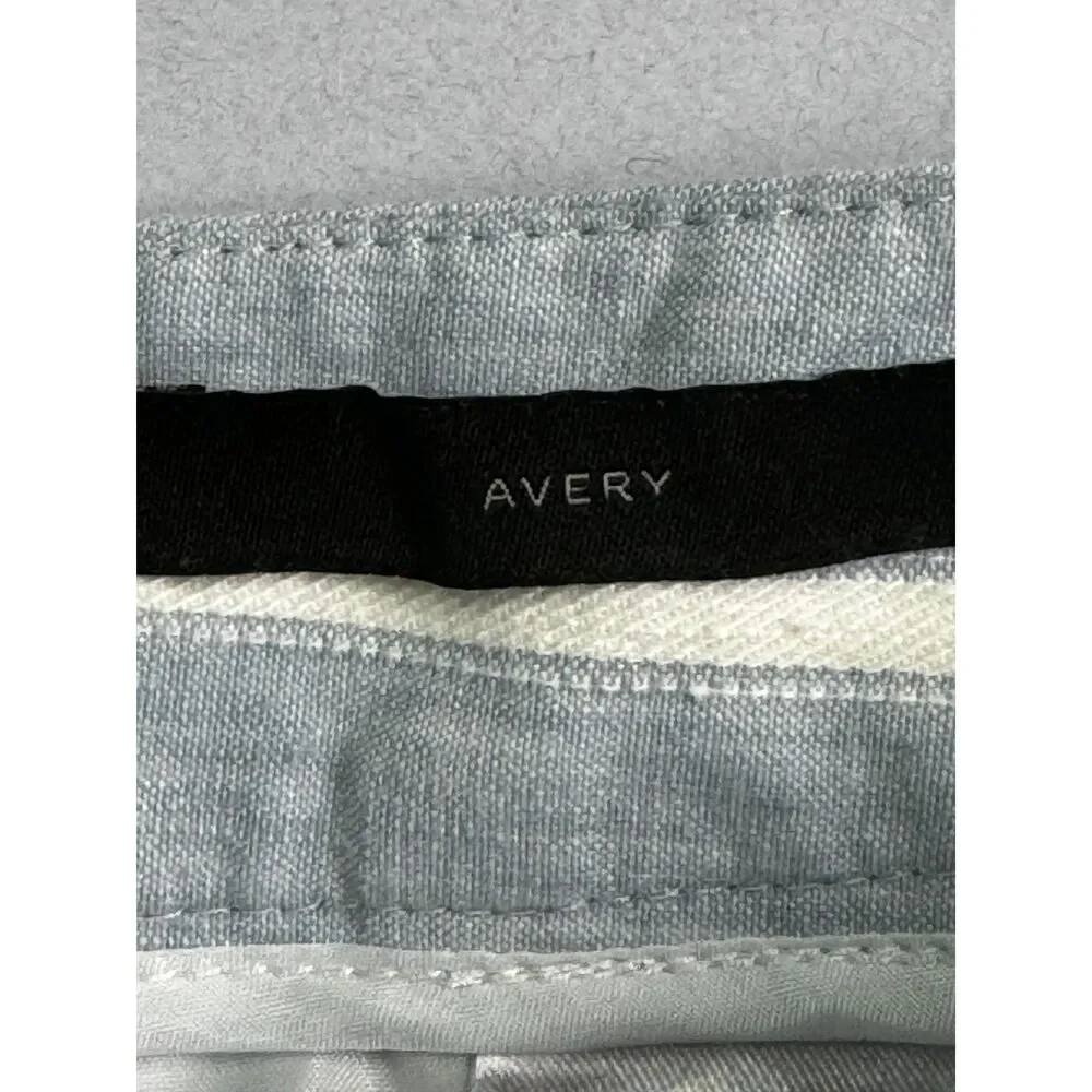 BANANA REPUBLIC Avery Linen Blend Blue/White Stripe Ankle Pant, Sz 6